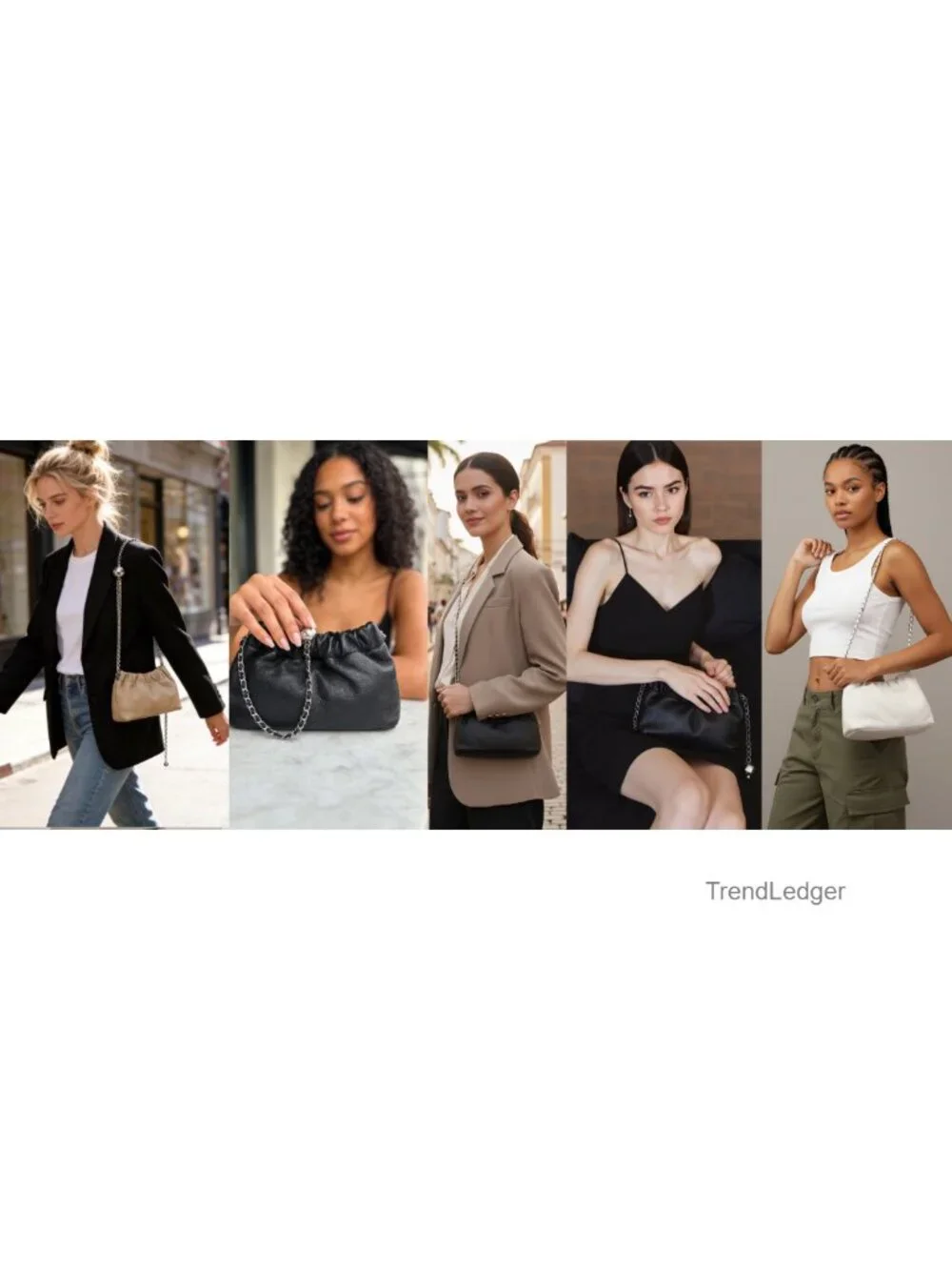 Full-Grain Leather Crossbody Bag for Women Ruched Hobo Clutch Handbag
